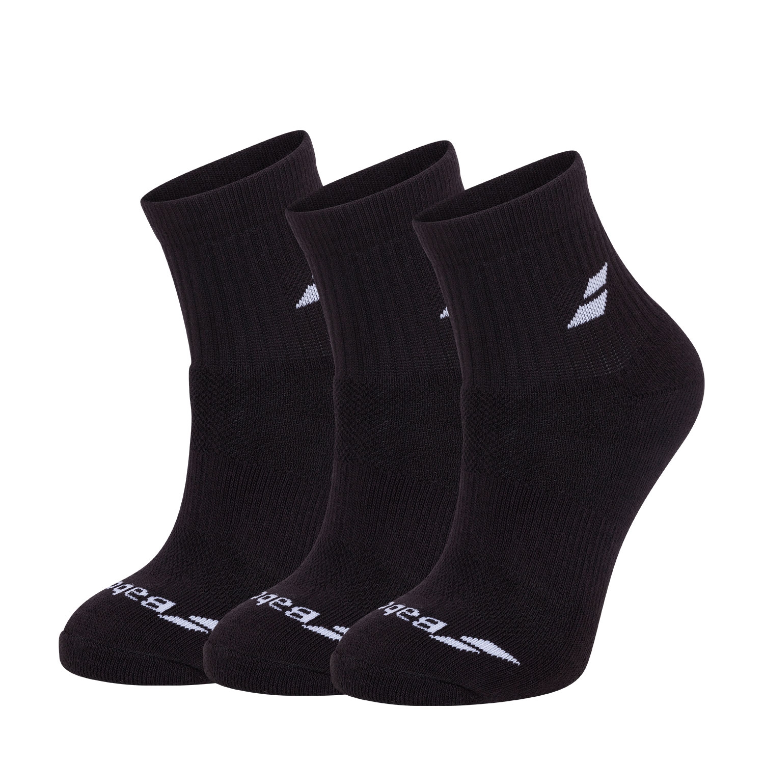 3 PARES DE CALCETINES BABOLAT QUARTER NEGRO